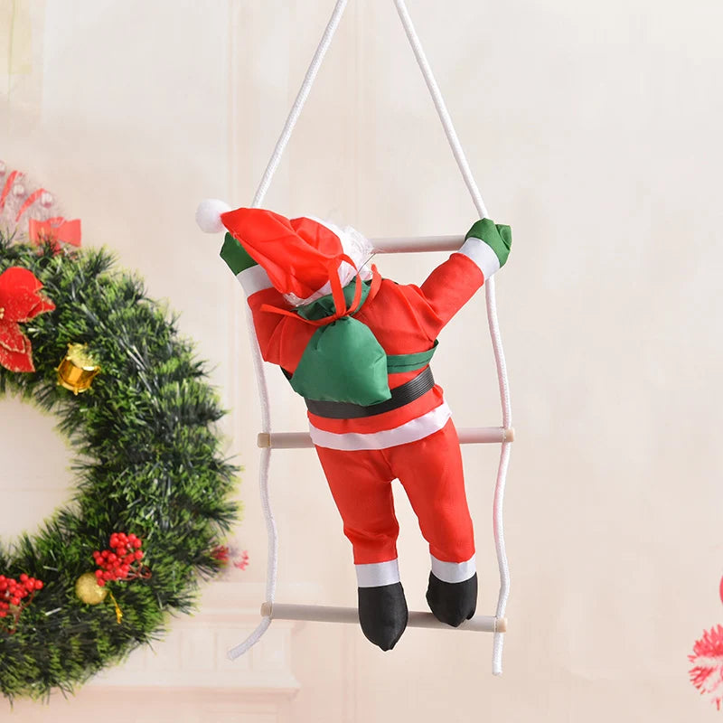 Climbing Santa Figure Weather-Resistant Indoor & Outdoor 12 Inch