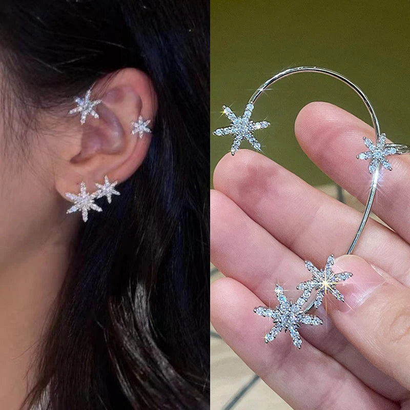 Clip Earrings Adjustable Cushioned Pads Cubic Zirconia