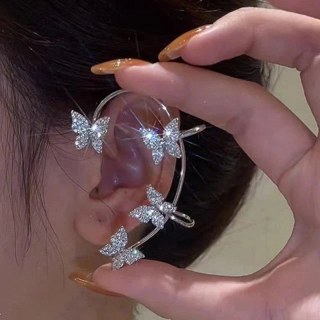 Clip Earrings Adjustable Cushioned Pads Cubic Zirconia