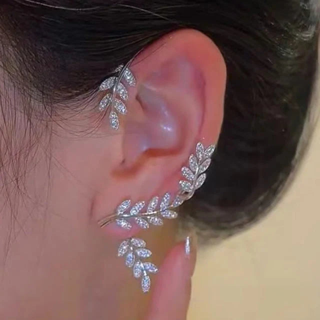 Clip Earrings Adjustable Cushioned Pads Cubic Zirconia
