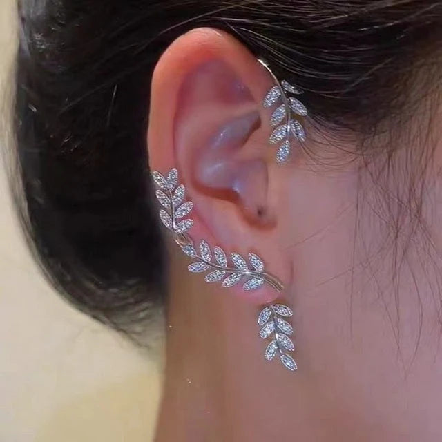 Clip Earrings Adjustable Cushioned Pads Cubic Zirconia