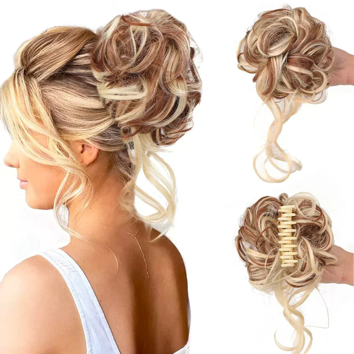 Clip-In Bun Natural-Looking Curls & Instant Volume