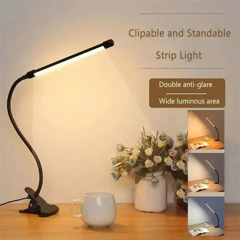 Clip Lamp USB Powered 3 Color Modes & Dimmable
