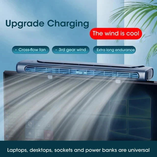 Clip-On Desk Fan LED Light Strip & USB Rechargeable