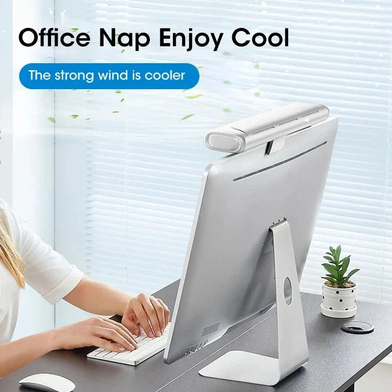Clip-On Desk Fan LED Light Strip & USB Rechargeable
