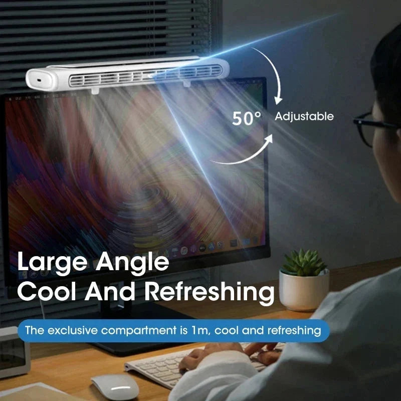 Clip-On Desk Fan LED Light Strip & USB Rechargeable