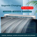 Clip-On Desk Fan LED Light Strip & USB Rechargeable