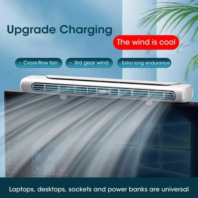 Clip-On Desk Fan LED Light Strip & USB Rechargeable