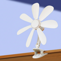 Clip-On Desk Fan Whisper-Quiet Adjustable Airflow & Flexible Neck