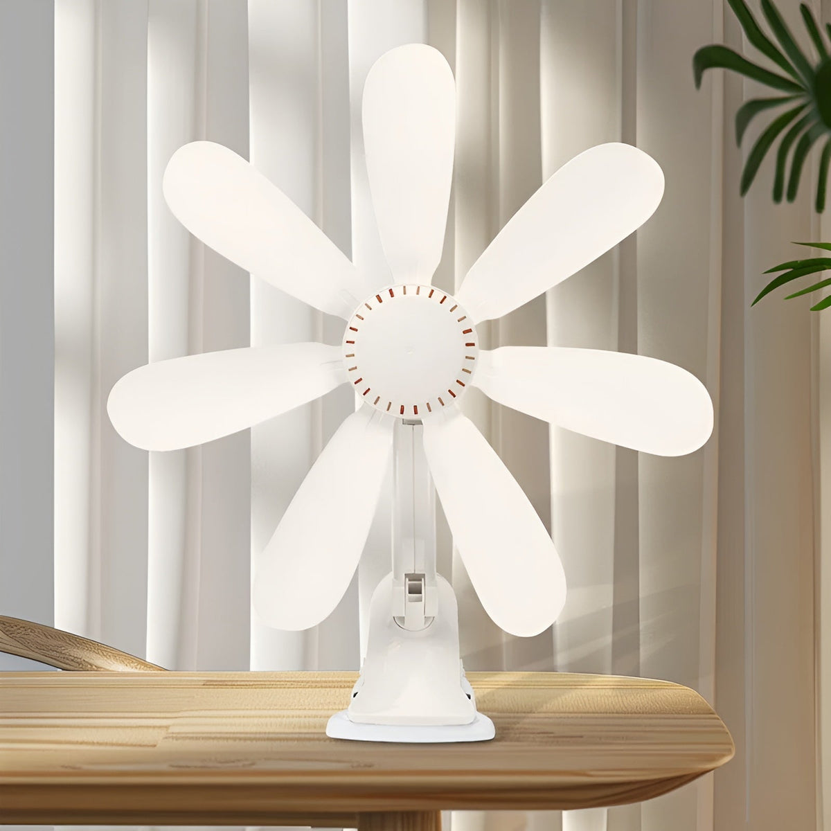 Clip-On Desk Fan Whisper-Quiet Adjustable Airflow & Flexible Neck