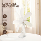 Clip-On Desk Fan Whisper-Quiet Adjustable Airflow & Flexible Neck
