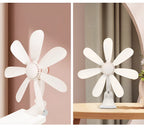 Clip-On Desk Fan Whisper-Quiet Adjustable Airflow & Flexible Neck