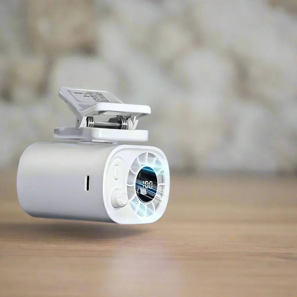 Clip-On Fan 360° Rotation USB Rechargeable & Quiet