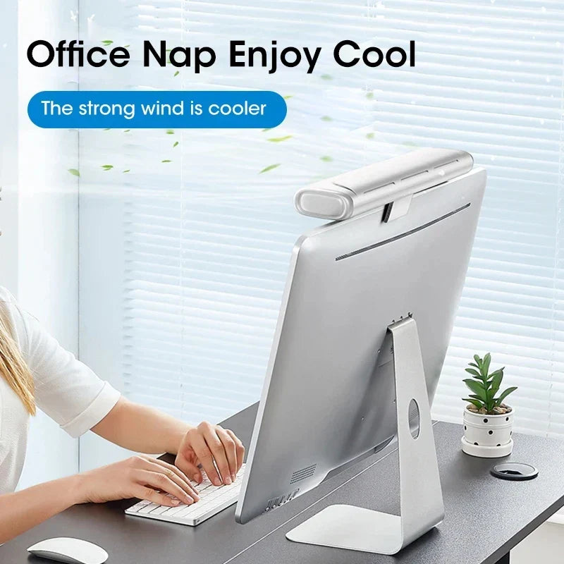 Clip-On Fan USB Rechargeable 3-Speed & LED Light