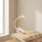 Clip-On Reading Lamp Flexible Neck USB Rechargeable