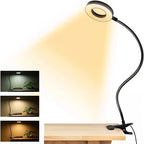 Clip-On Reading Lamp USB Rechargeable 48-LED 360-Degree Gooseneck