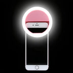 Clip-On Selfie Ring Light USB Rechargeable & Adjustable Brightness