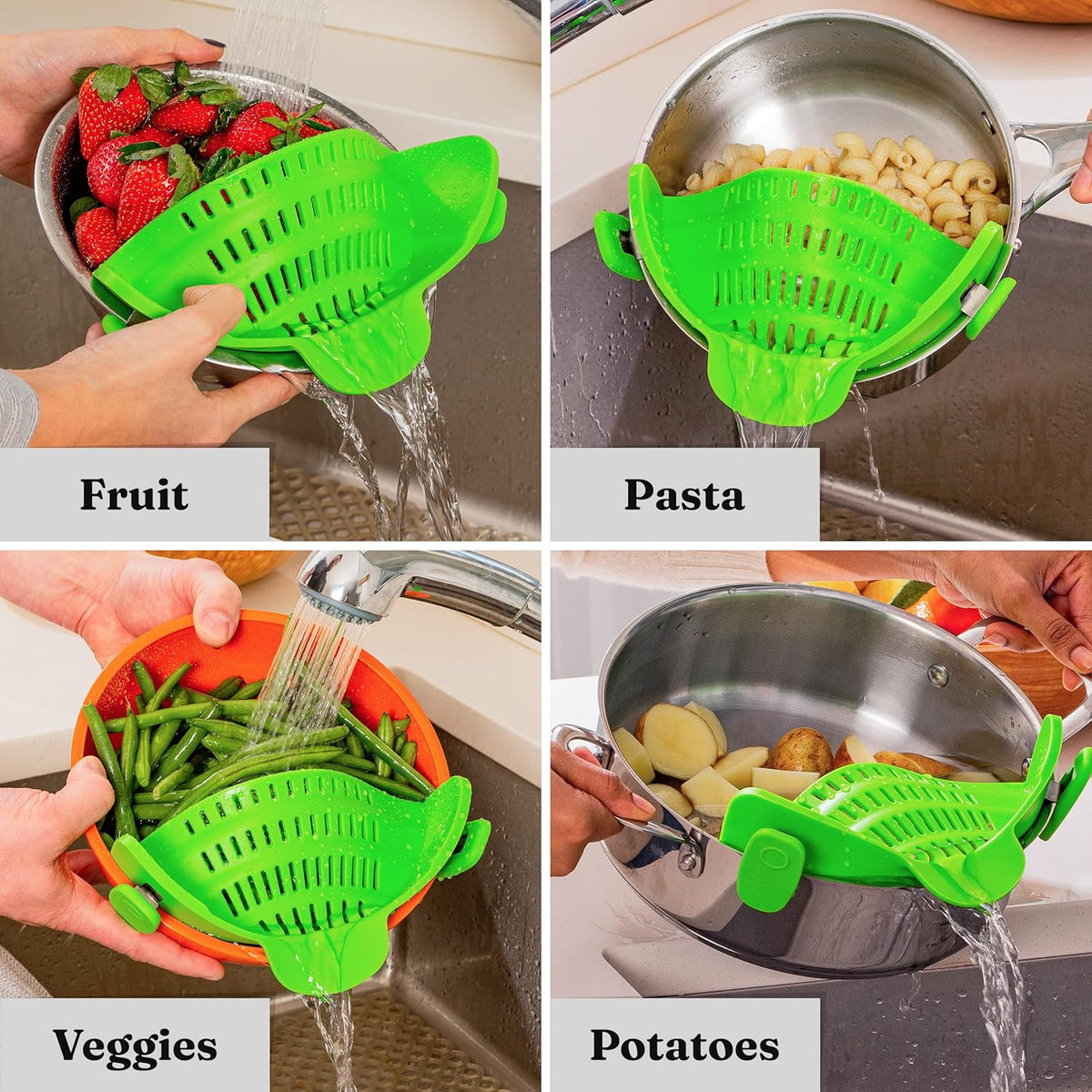 Clip-On Strainer Heat-Resistant Silicone