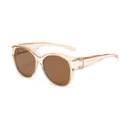 Clip-On Sunglasses Cat-Eye Polarized UV400 Fits Over Glasses