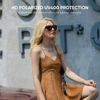 Clip-On Sunglasses Cat-Eye Polarized UV400 Fits Over Glasses
