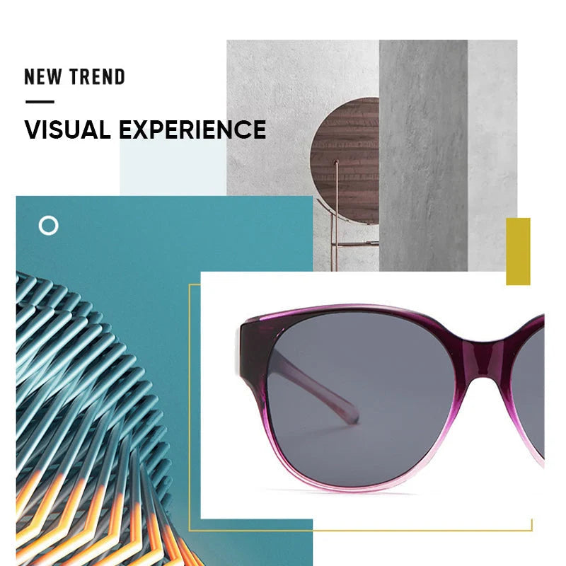 Clip-On Sunglasses Cat-Eye Polarized UV400 Fits Over Glasses