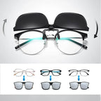 Clip-On Sunglasses Polarized UV400 Magnetic Flip-Up Magnesium Frame