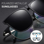 Clip-On Sunglasses Polarized UV400 Magnetic Flip-Up Magnesium Frame