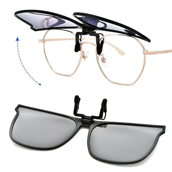 Clip-On Sunglasses Polarized UV400 Magnetic Flip-Up Magnesium Frame