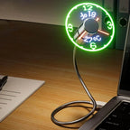 Clock Fan Floating LED Time & Temperature USB-Powered