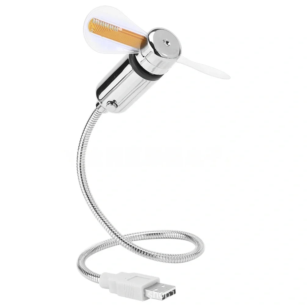Clock Fan Floating LED Time & Temperature USB-Powered