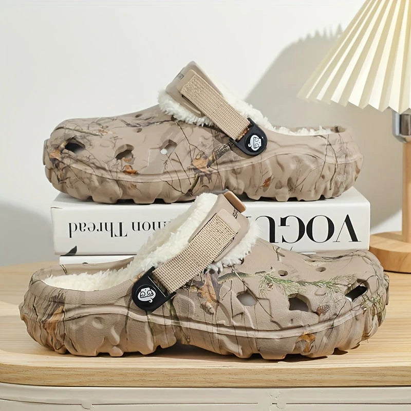 Clogs Fleece-Lined Removable Fur Lining Slip-Resistant Sole