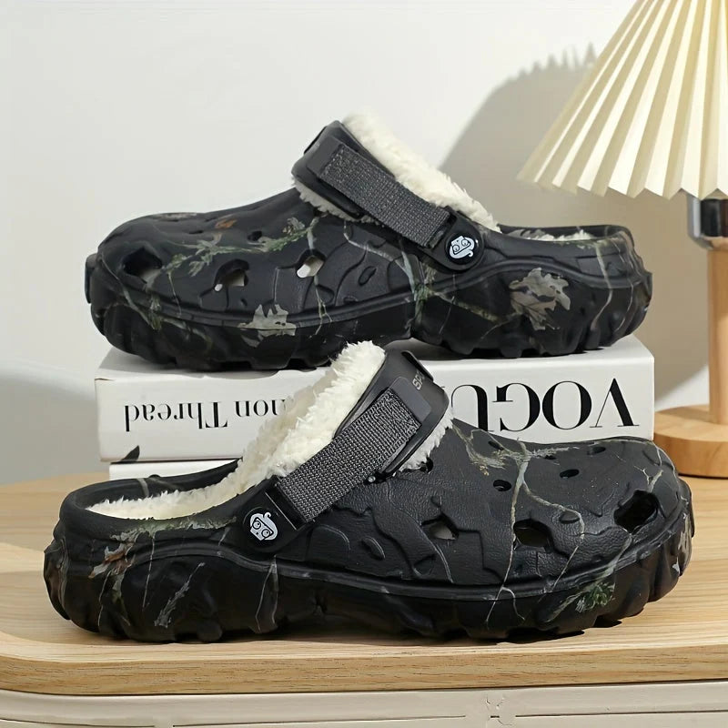 Clogs Fleece-Lined Removable Fur Lining Slip-Resistant Sole