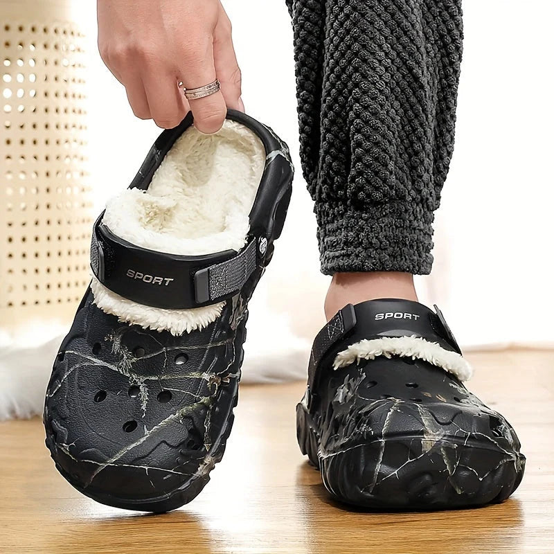Clogs Fleece-Lined Removable Fur Lining Slip-Resistant Sole