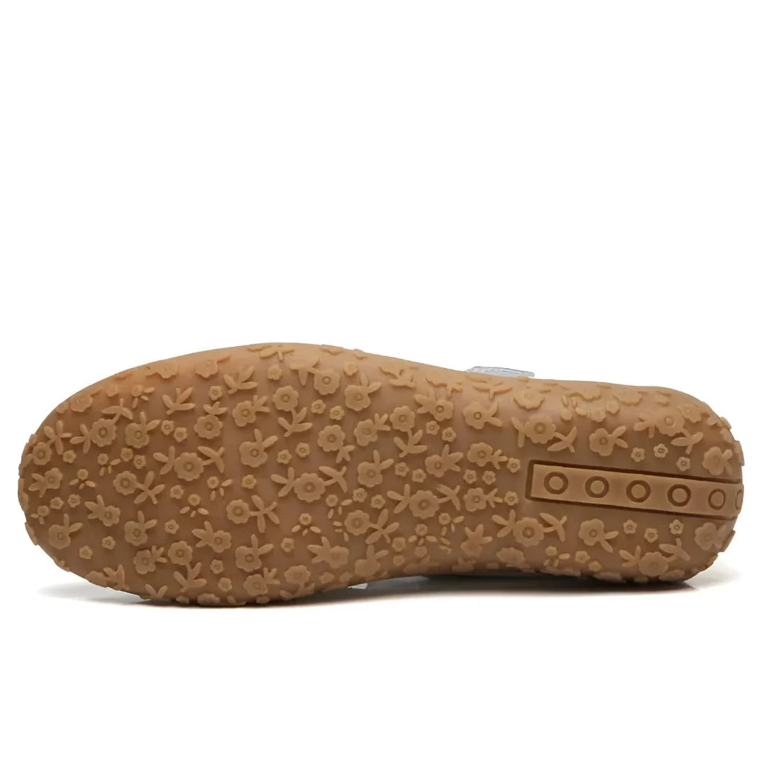 Closed-Toe Sandals Pebbled Leather Hook-And-Loop Strap
