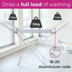 Clothes Drying Rack Heated Foldable Aluminum Frame