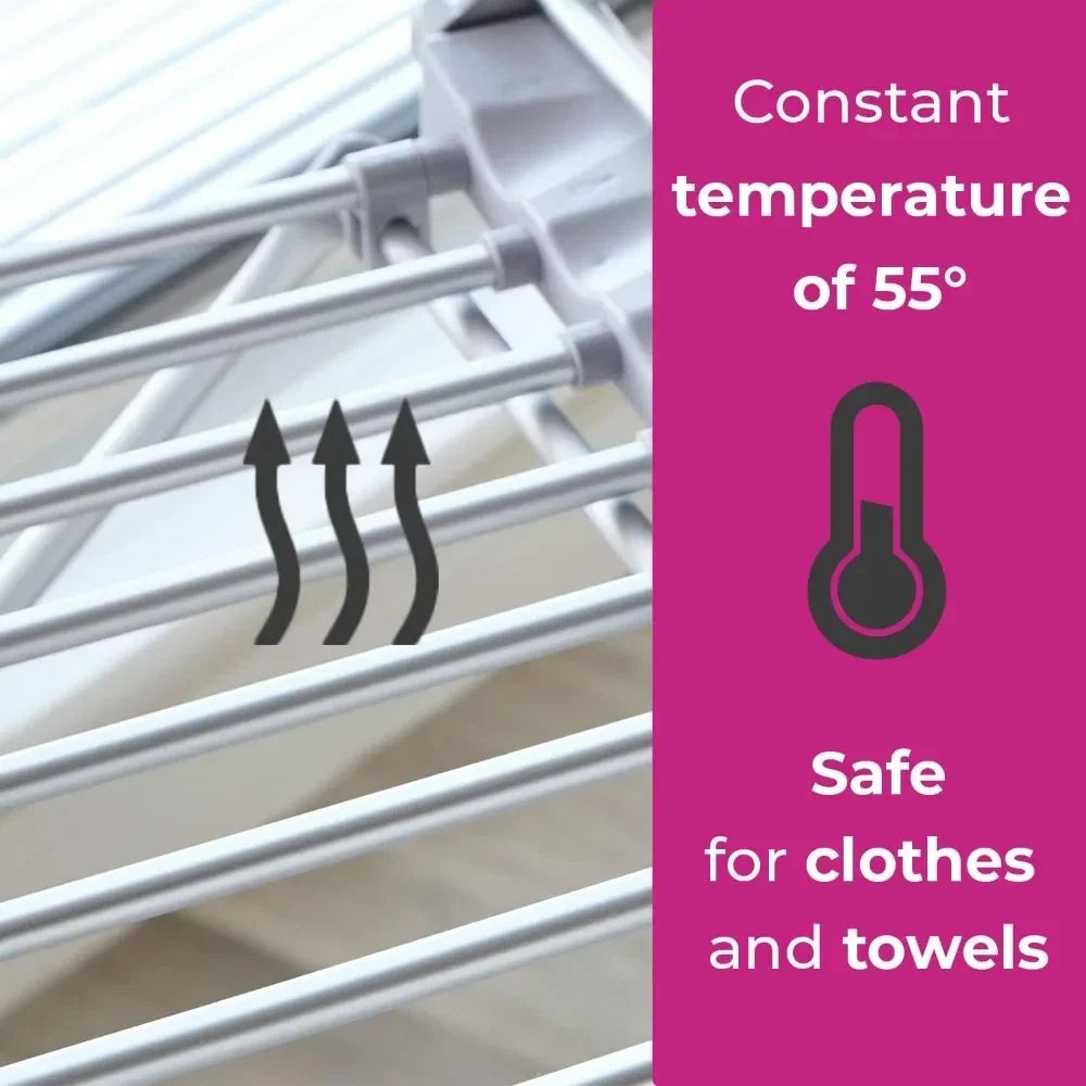 Clothes Drying Rack Heated Foldable Aluminum Frame