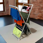 Clothes Drying Rack Heated Foldable Aluminum X-Frame 38 Feet
