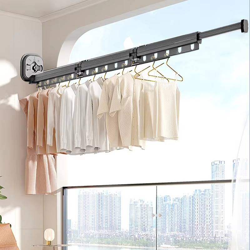 Clothes Drying Rack Wall-Mounted Foldable Adjustable