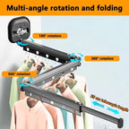 Clothes Drying Rack Wall-Mounted Foldable Adjustable