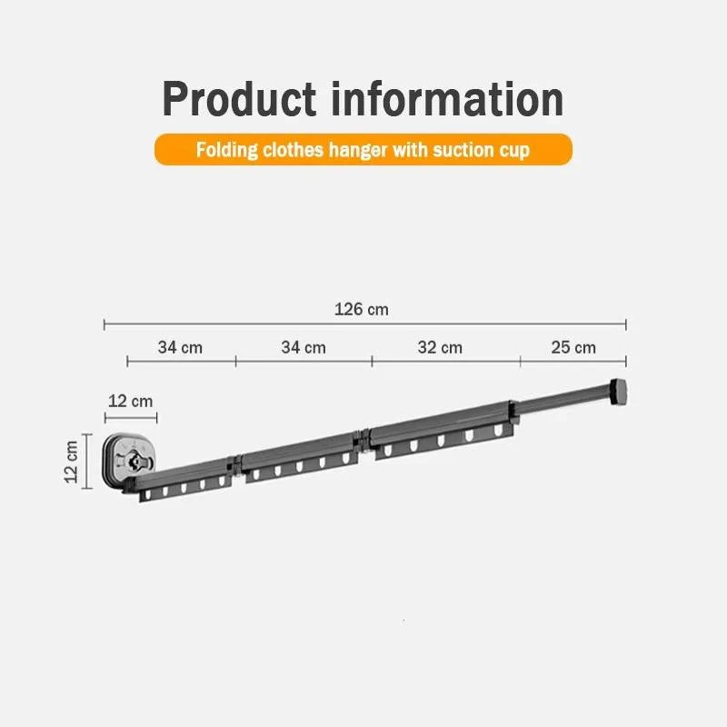 Clothes Drying Rack Wall-Mounted Foldable Adjustable
