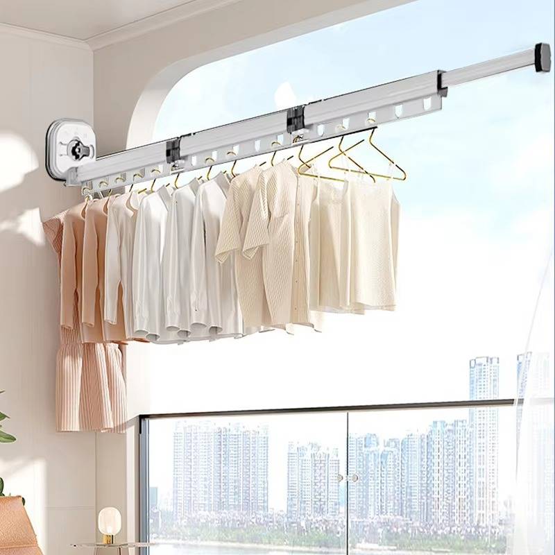 Clothes Drying Rack Wall-Mounted Foldable Adjustable