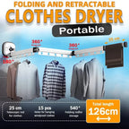 Clothes Drying Rack Wall-Mounted Foldable Adjustable