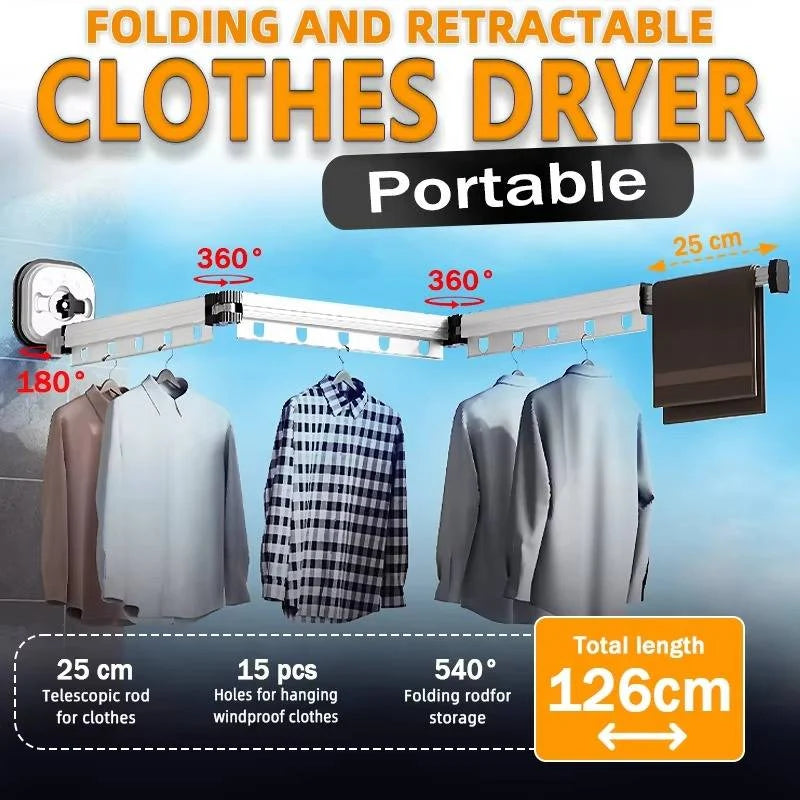 Clothes Drying Rack Wall-Mounted Foldable Adjustable
