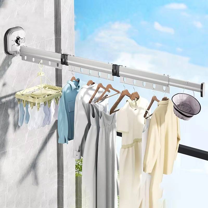 Clothes Drying Rack Wall-Mounted Foldable Adjustable