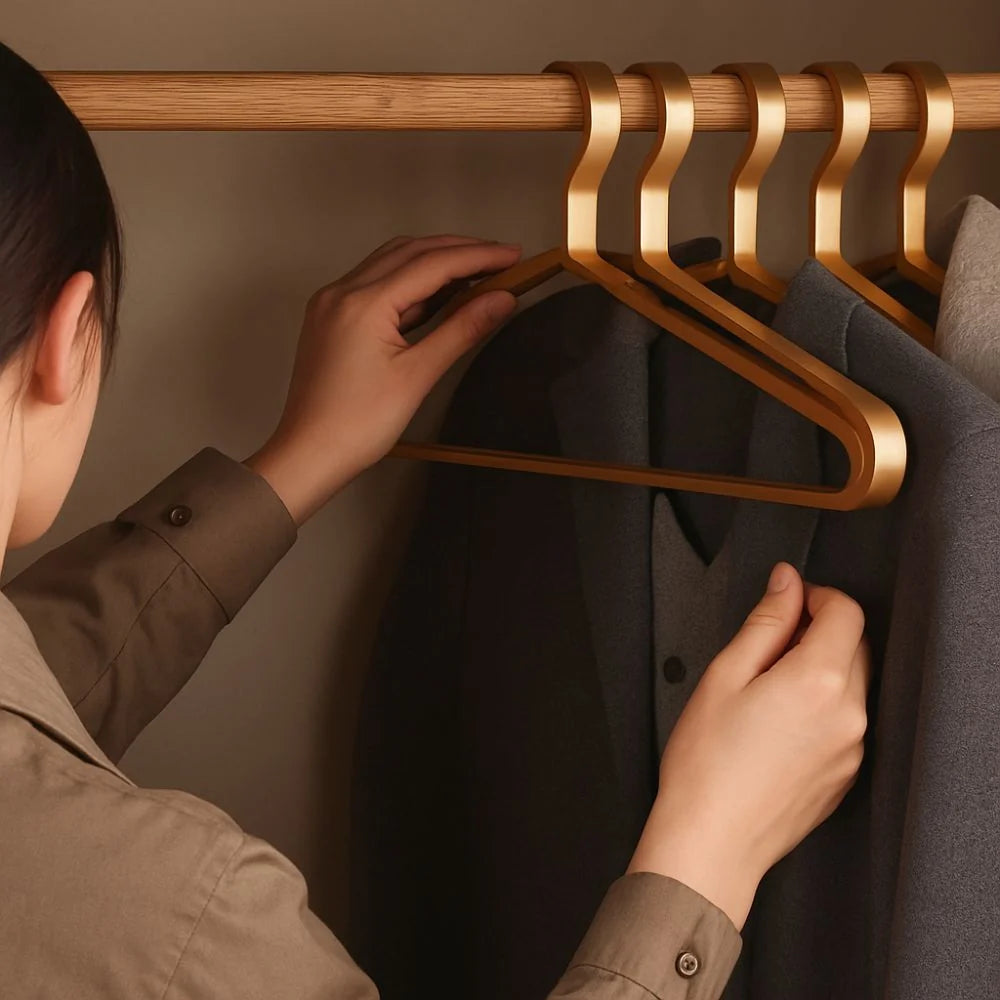 Clothes Hangers Slim Space-Saving Aluminum Non-Slip Set of 4