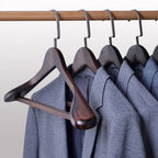 Clothes Hangers Wood & Metal Curved Set of 4