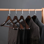 Clothes Hangers Wood & Metal Curved Set of 4