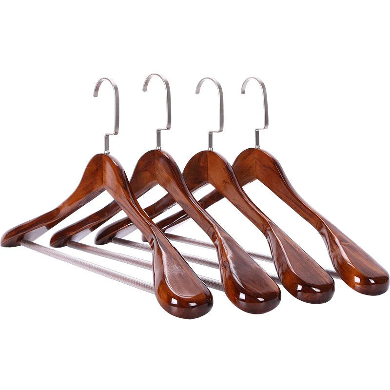 Clothes Hangers Wood & Metal Curved Set of 4