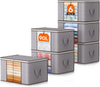 Clothes Storage Box Foldable Clear Window & Double Zipper