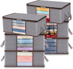 Clothes Storage Box Foldable Clear Window & Double Zipper